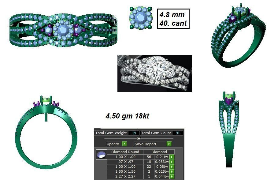 Solitaire ring 3D print model_3