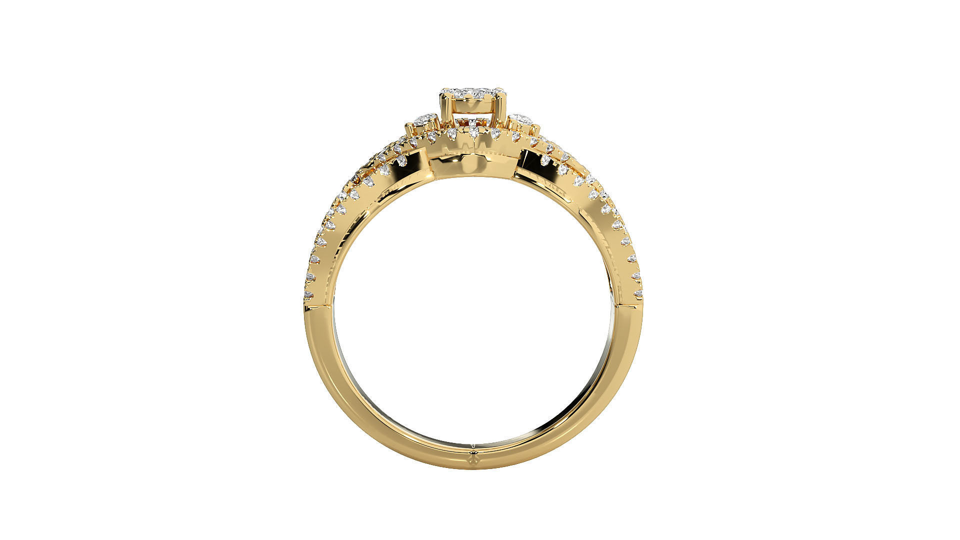 Solitaire ring 3D print model_11