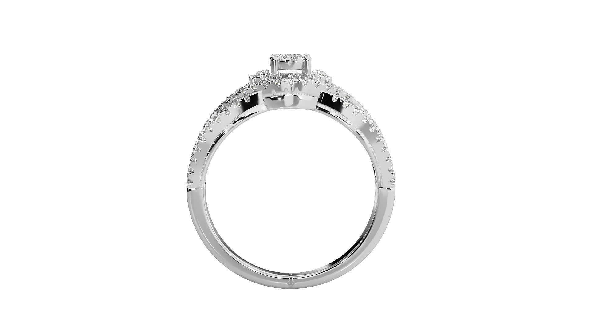 Solitaire ring 3D print model_7