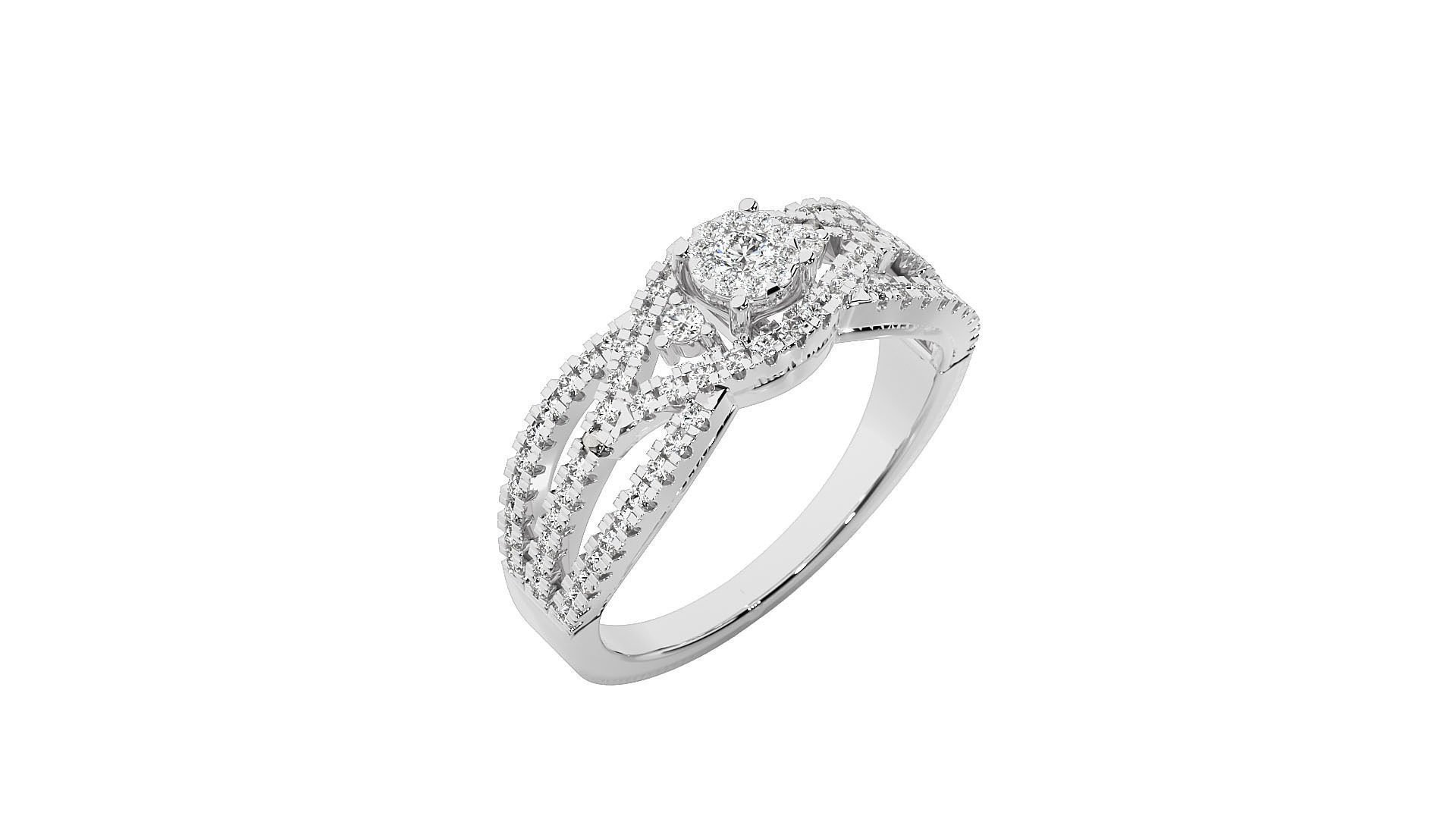 Solitaire ring 3D print model_6