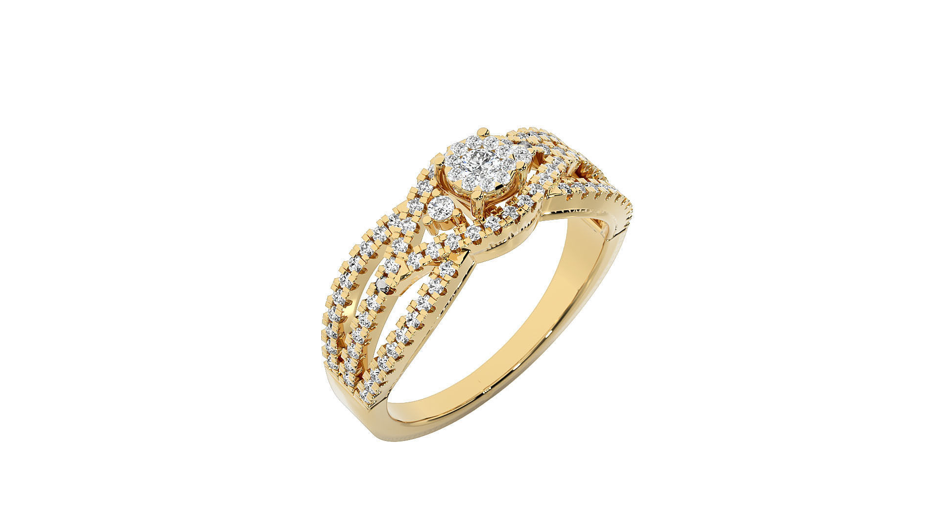 Solitaire ring 3D print model_10