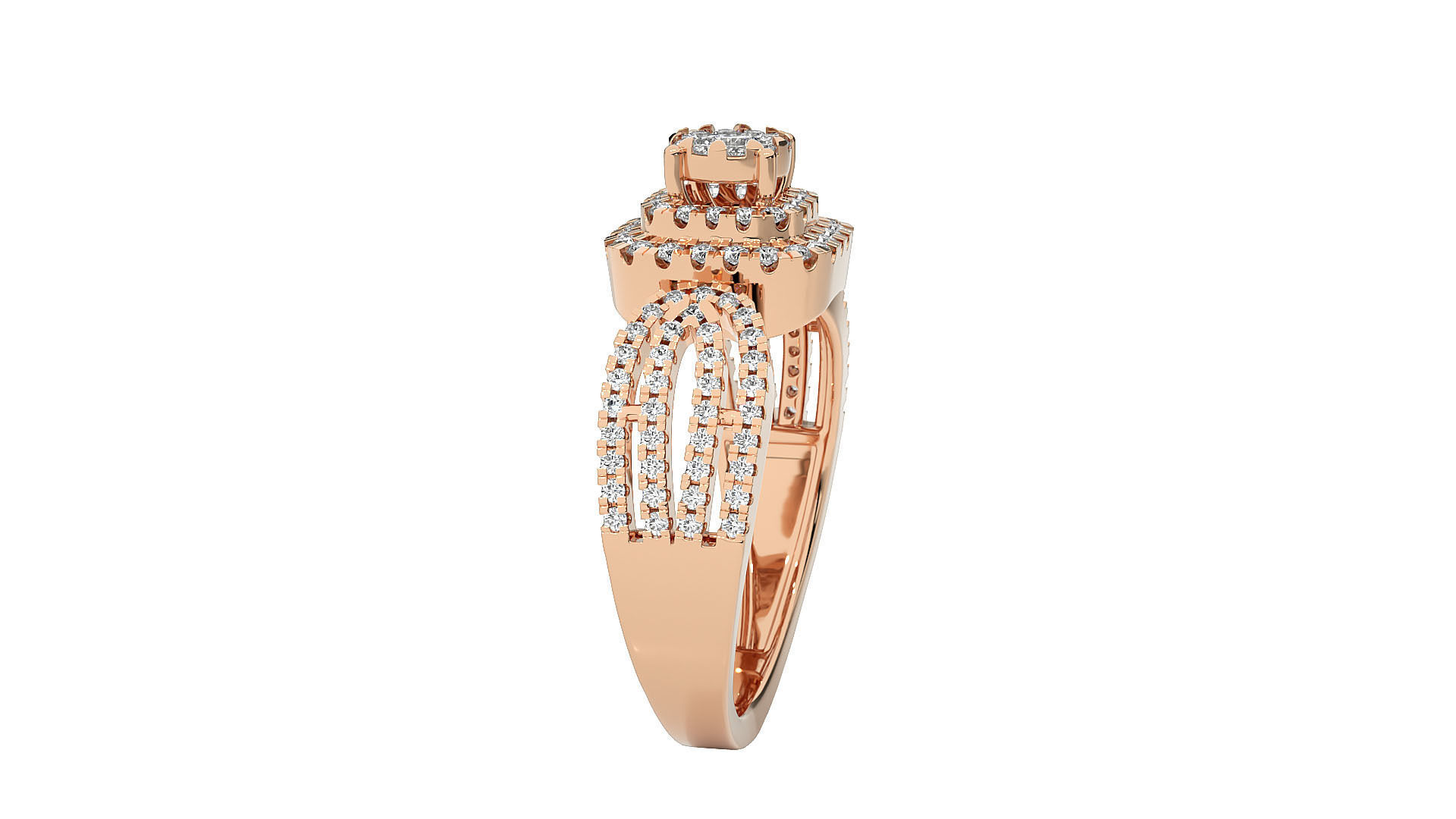 Solitaire ring 3D print model_3