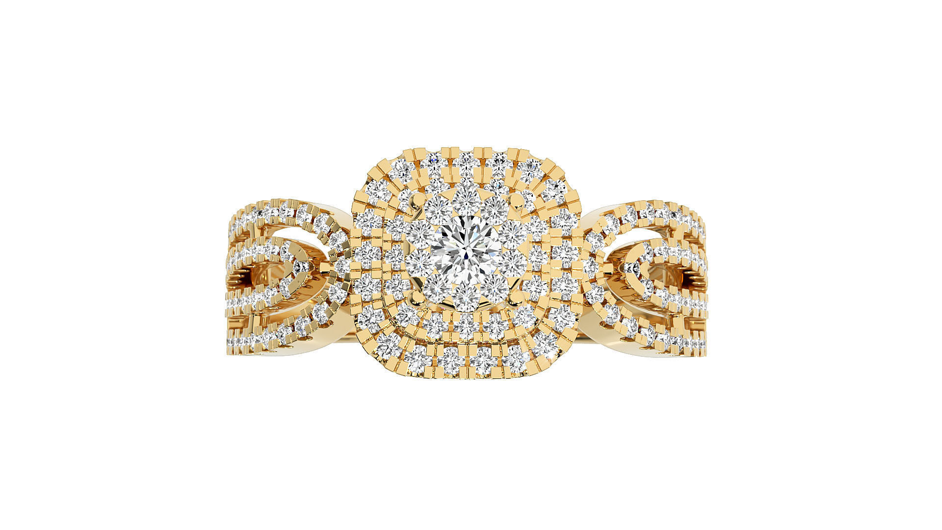 Solitaire ring 3D print model_9