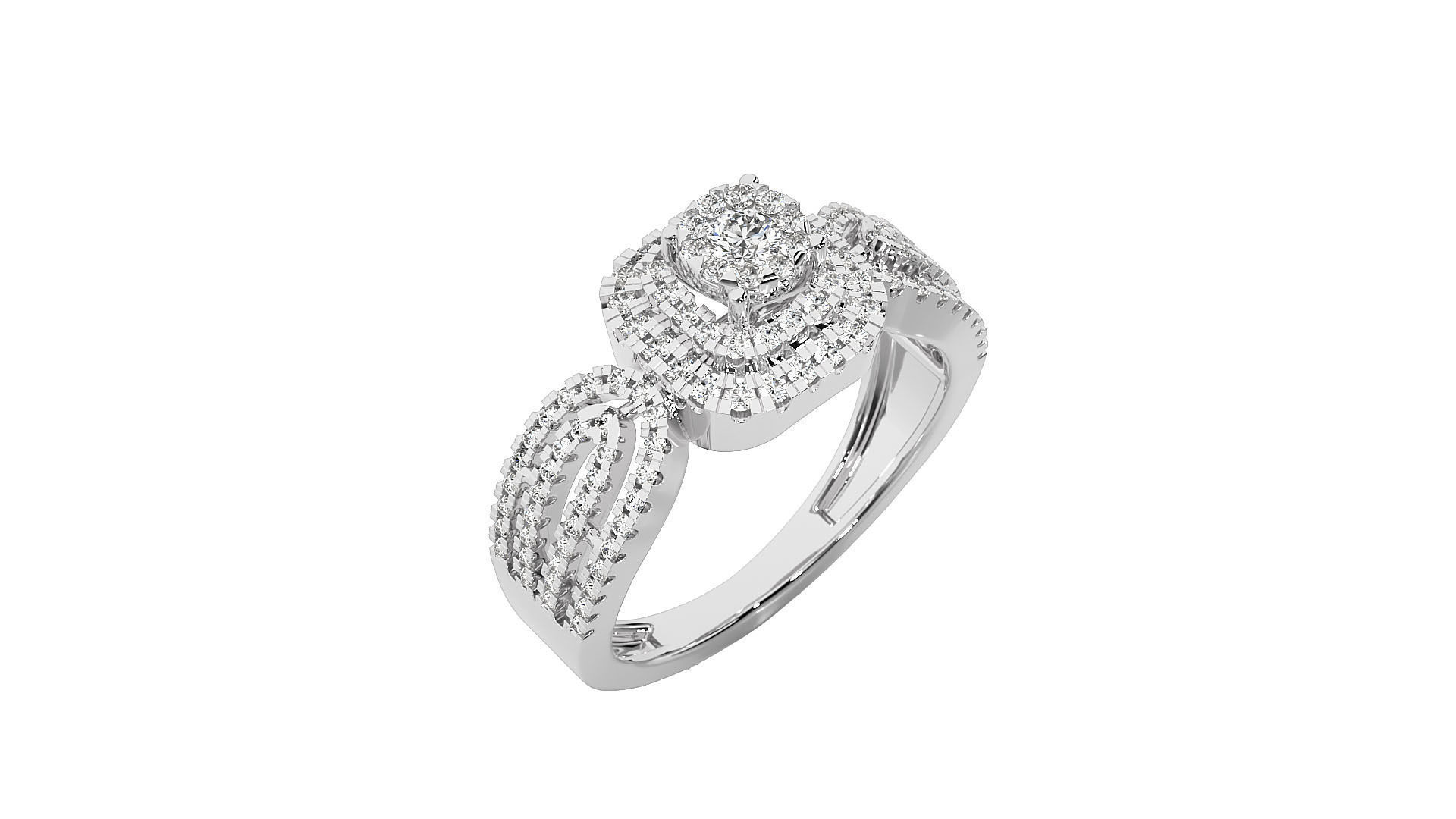 Solitaire ring 3D print model_6