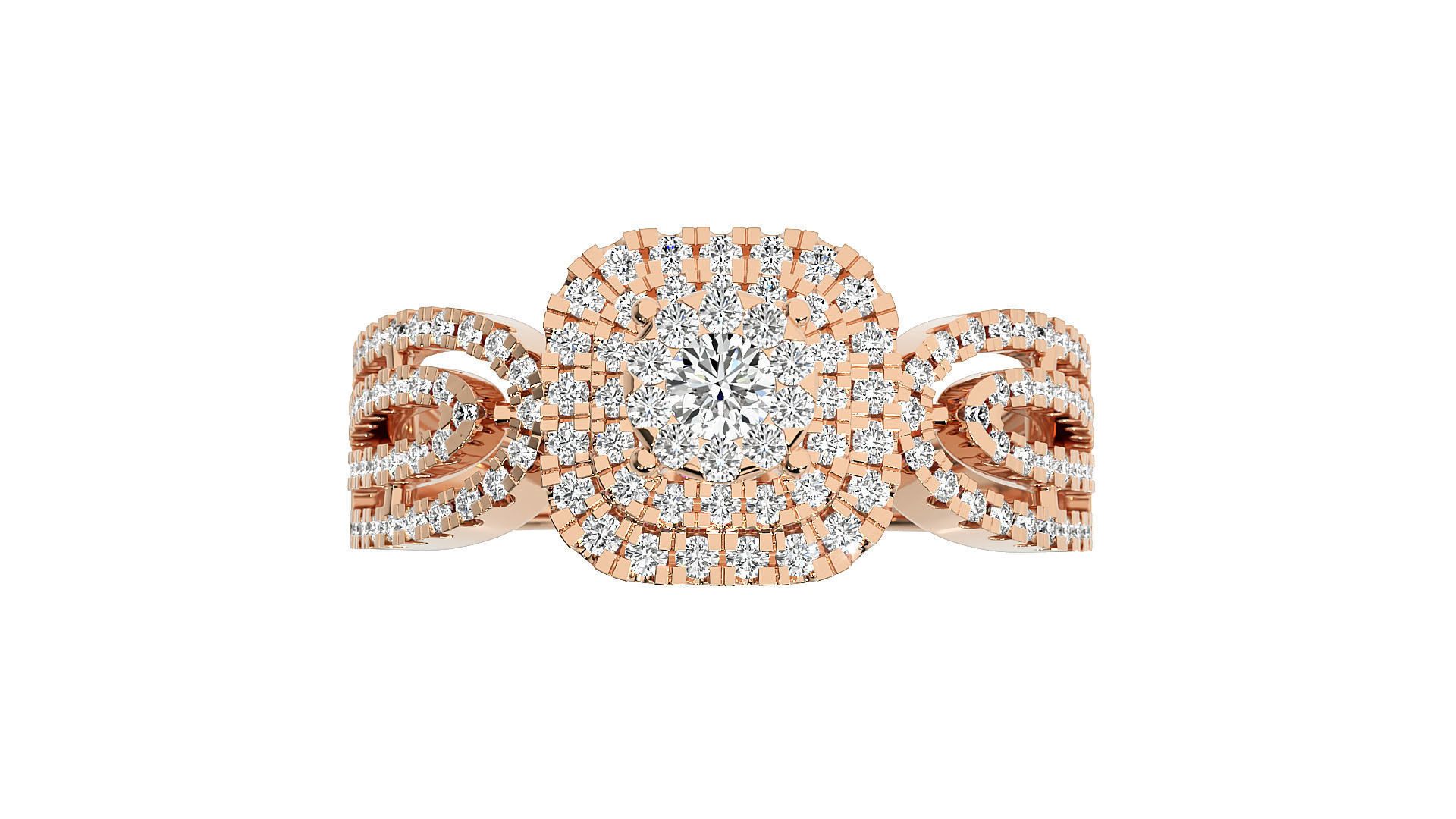 Solitaire ring 3D print model_1