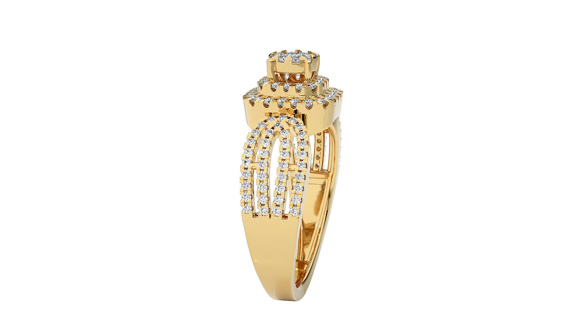 Solitaire ring 3D print model_12