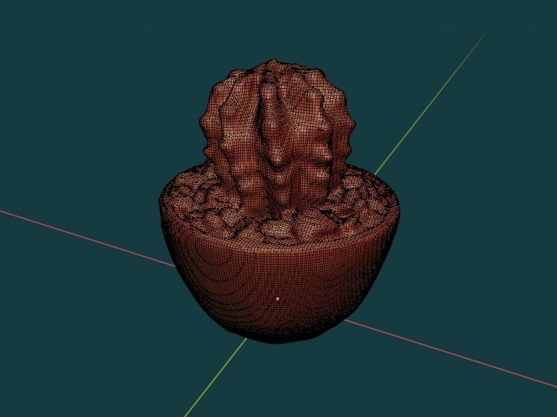 Potted Cactus 3D model_1