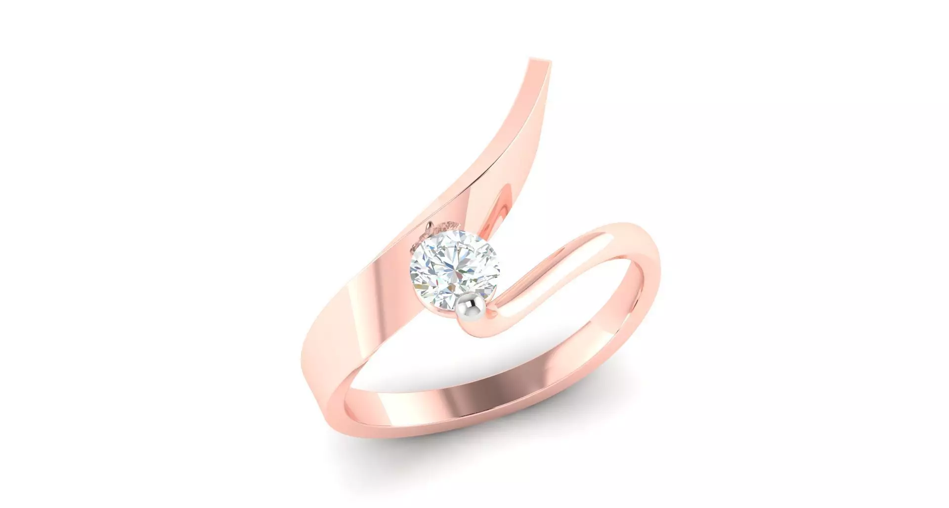 Solitaire ring 3D print model_0