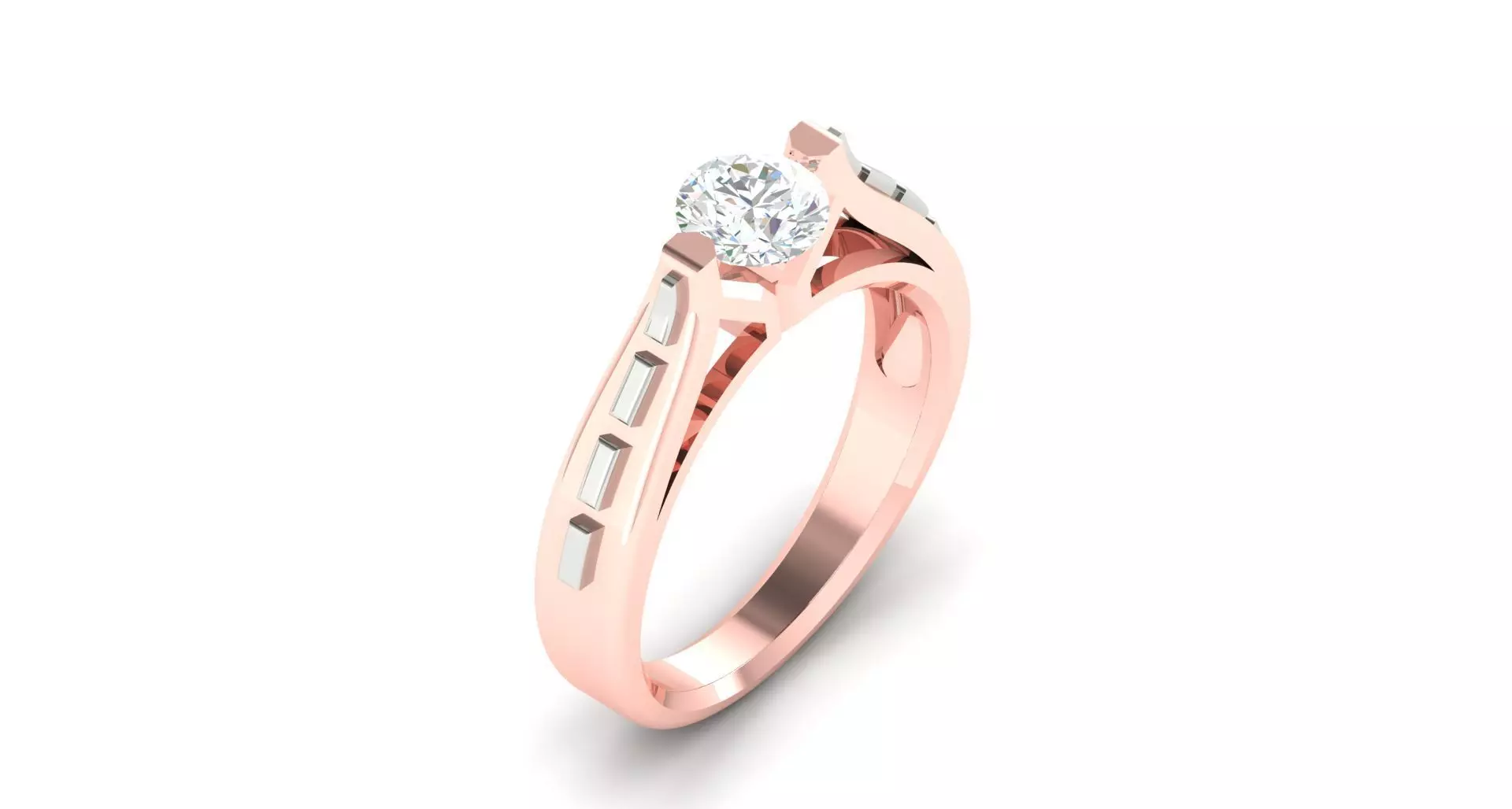 Solitaire ring 3D print model_0