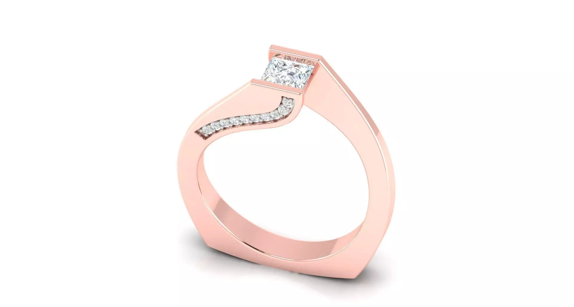 Solitaire ring 3D print model_0