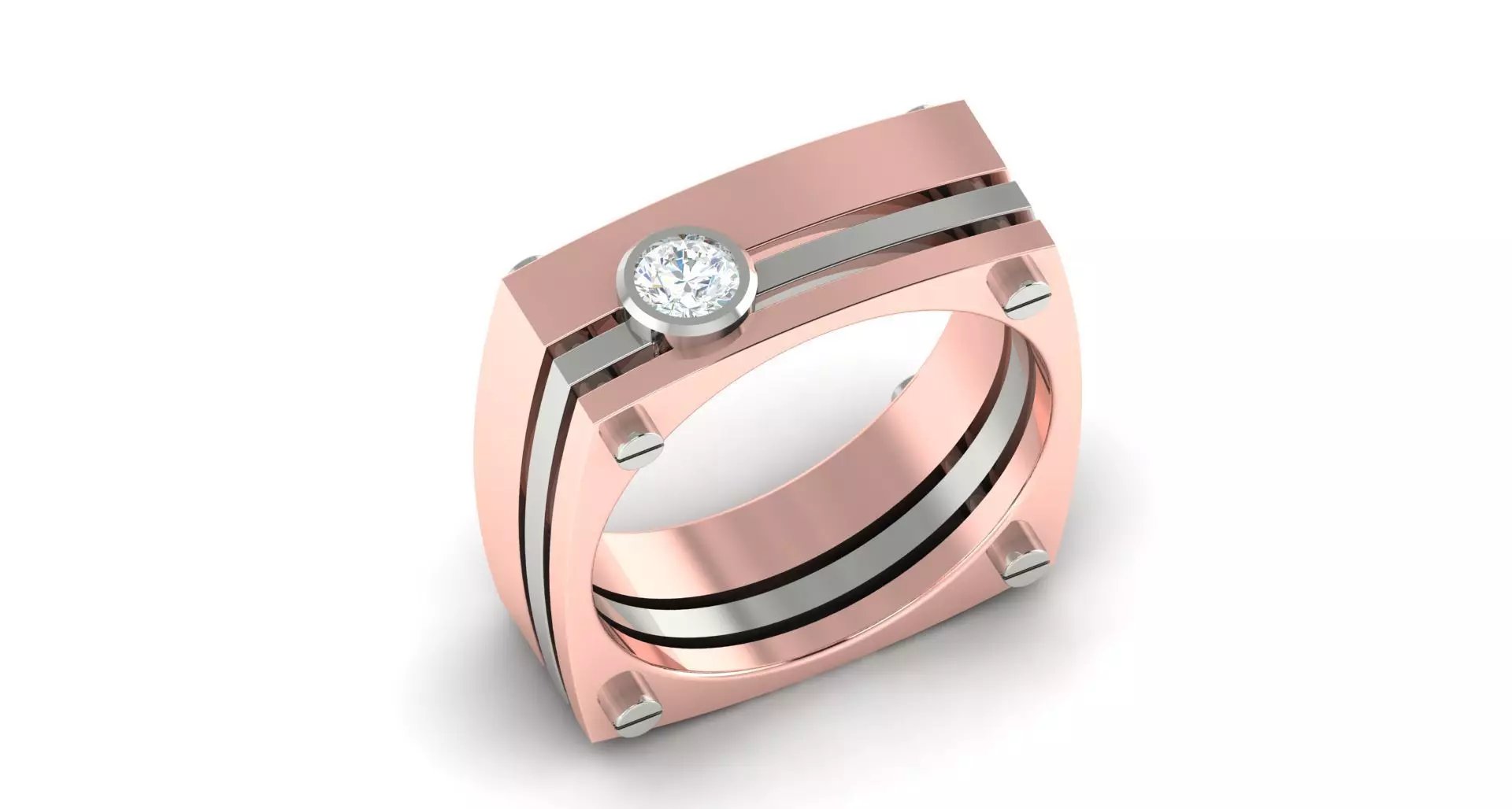Solitaire ring 3D print model_0