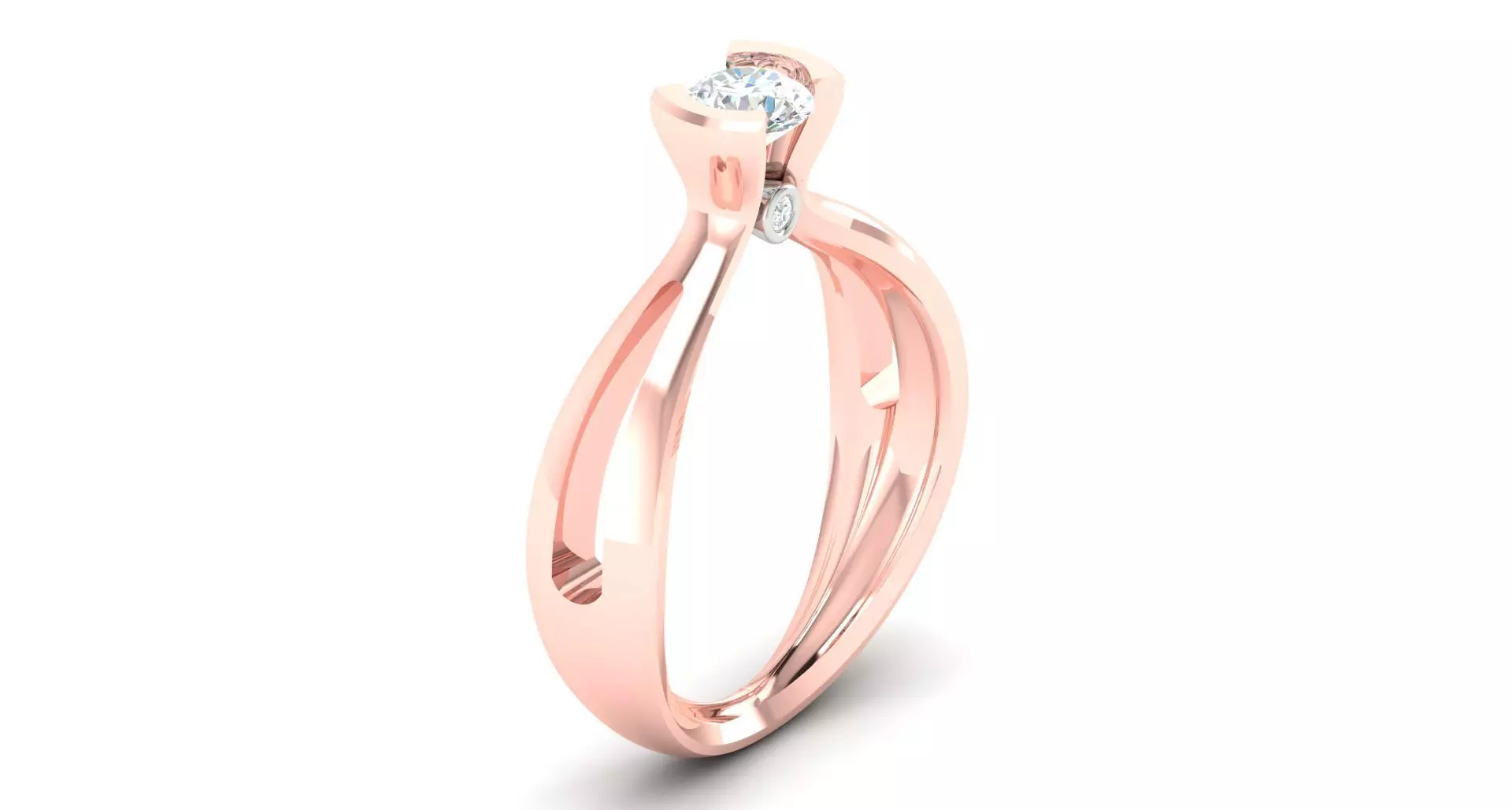 Solitaire ring 3D print model_0