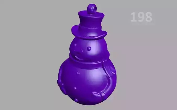 198P-Snowman snowman in hat