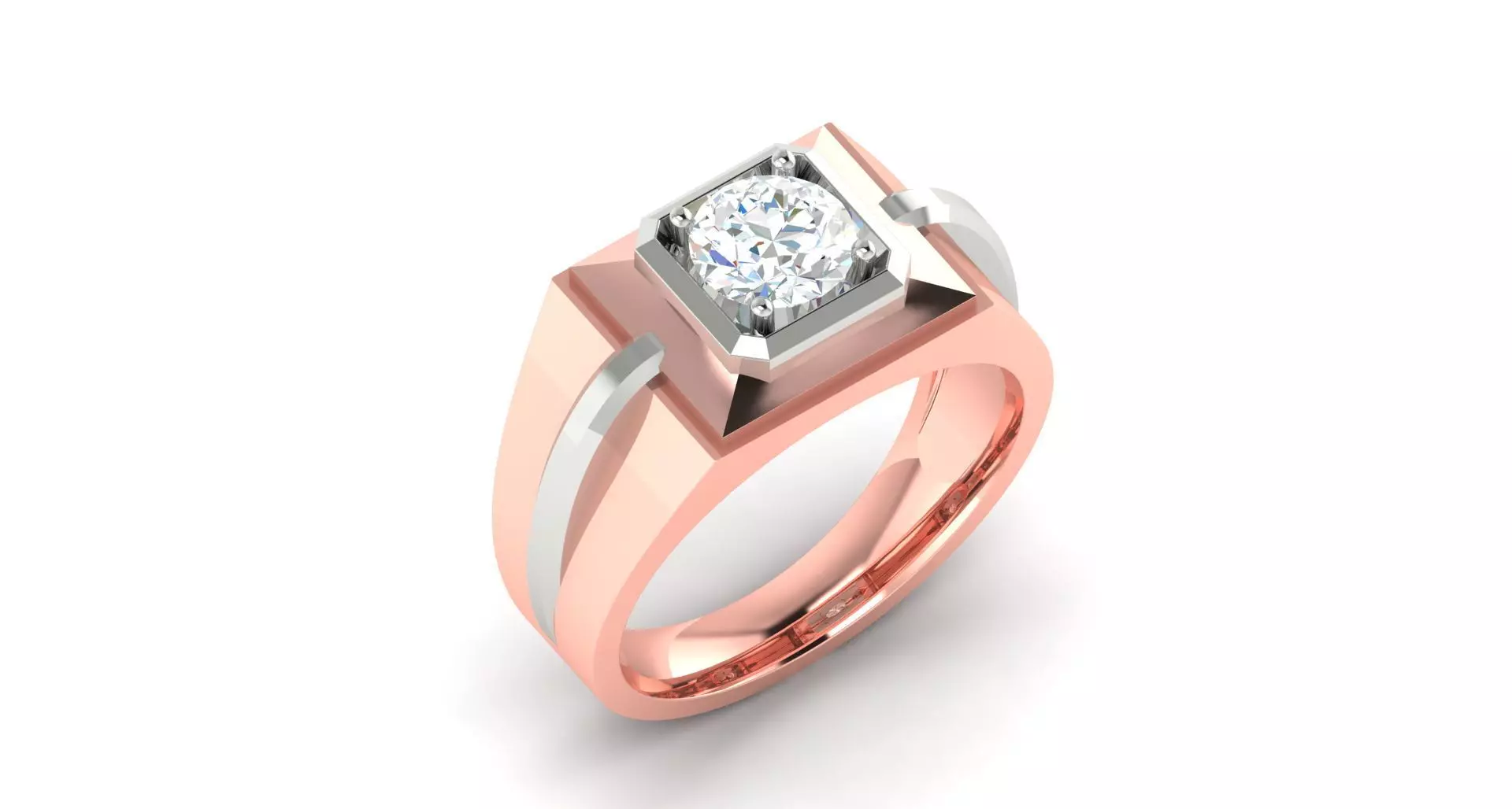 Solitaire ring 3D print model_0