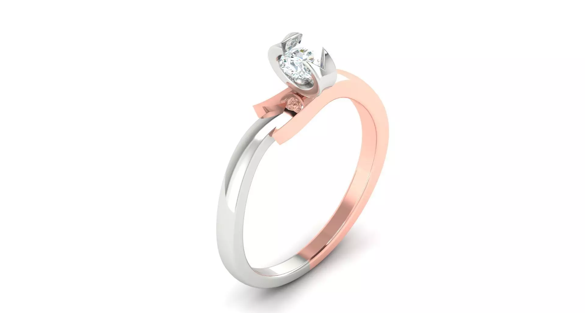 Solitaire ring 3D print model_0