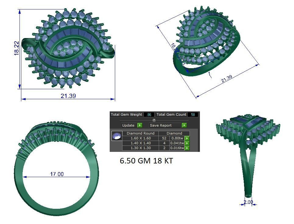 Solitaire ring 3D print model_1