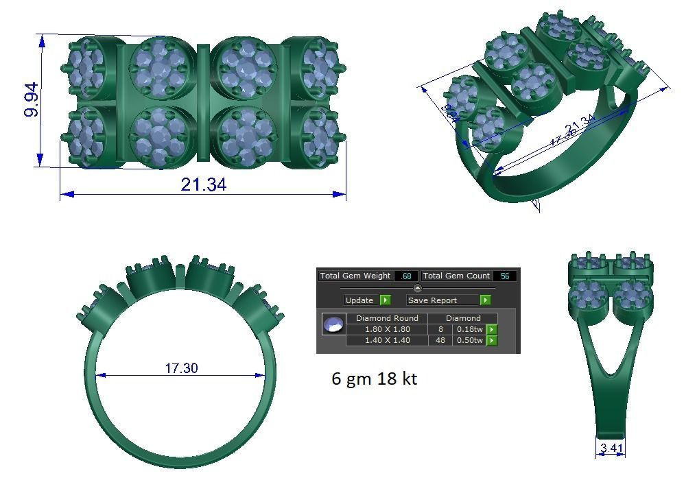 Solitaire ring 3D print model_1