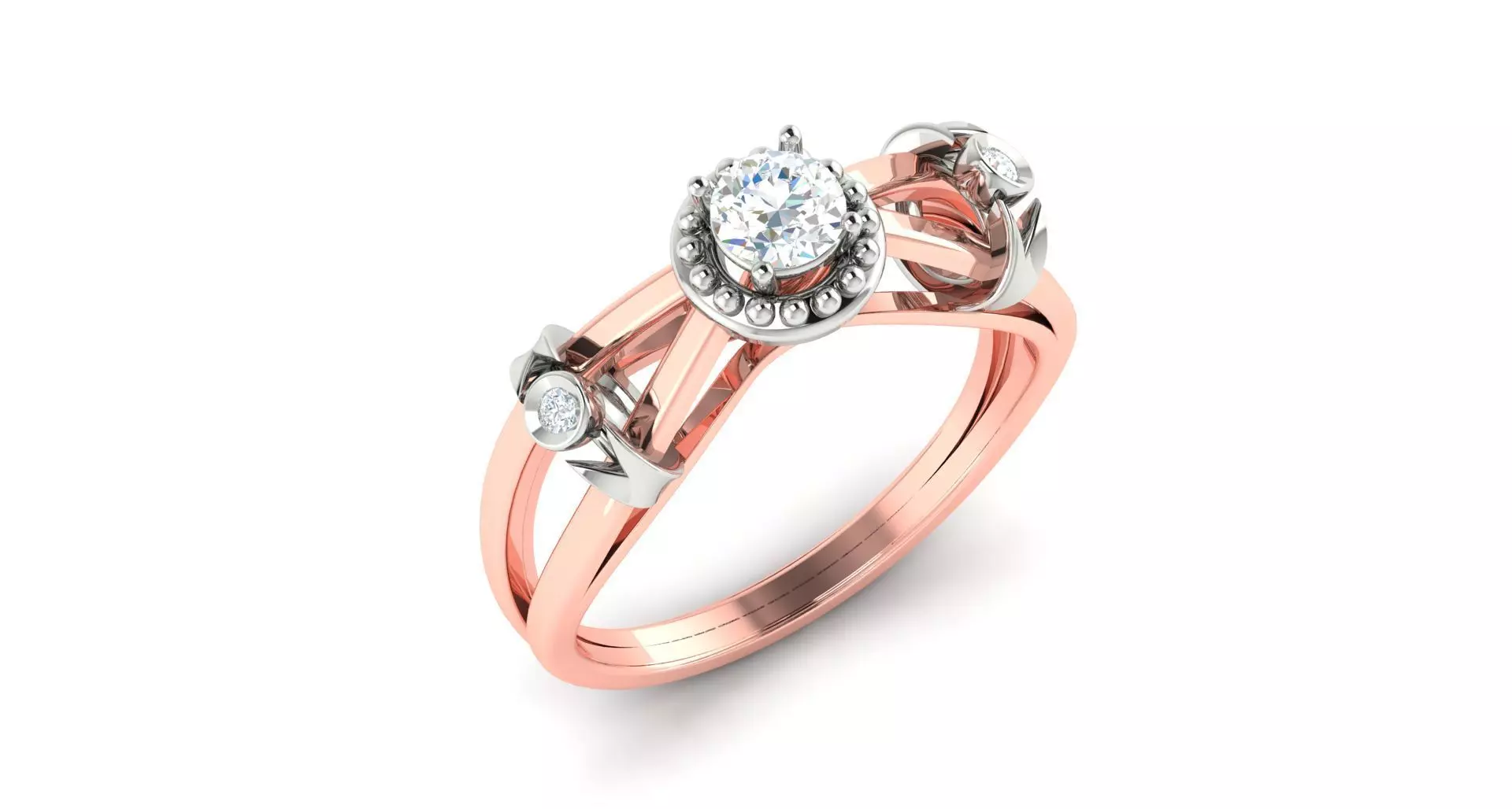 Solitaire ring 3D print model_0