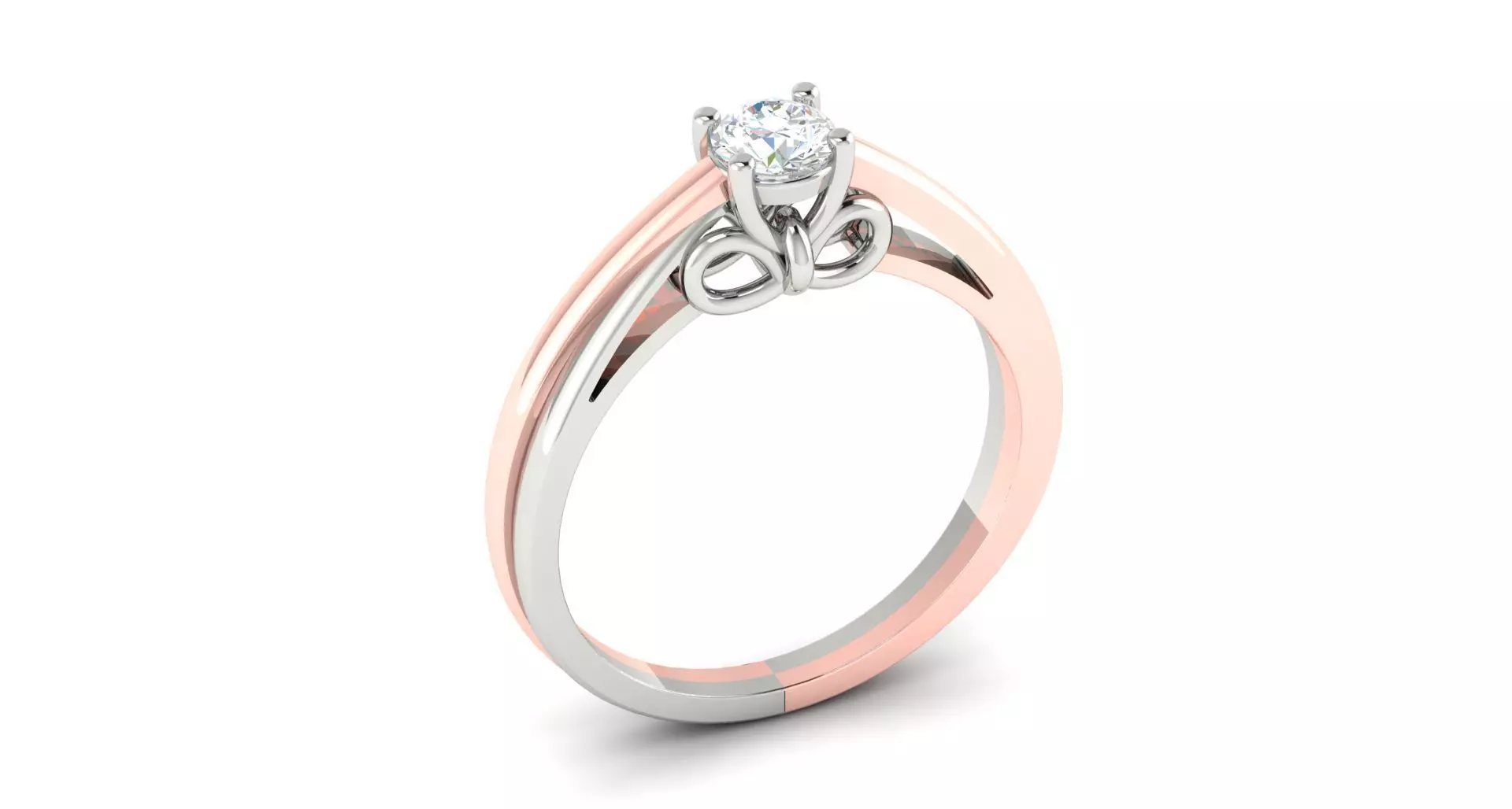 Solitaire ring 3D print model_0