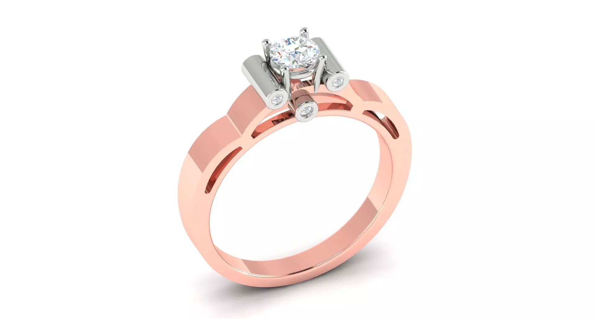 Solitaire ring 3D print model_0