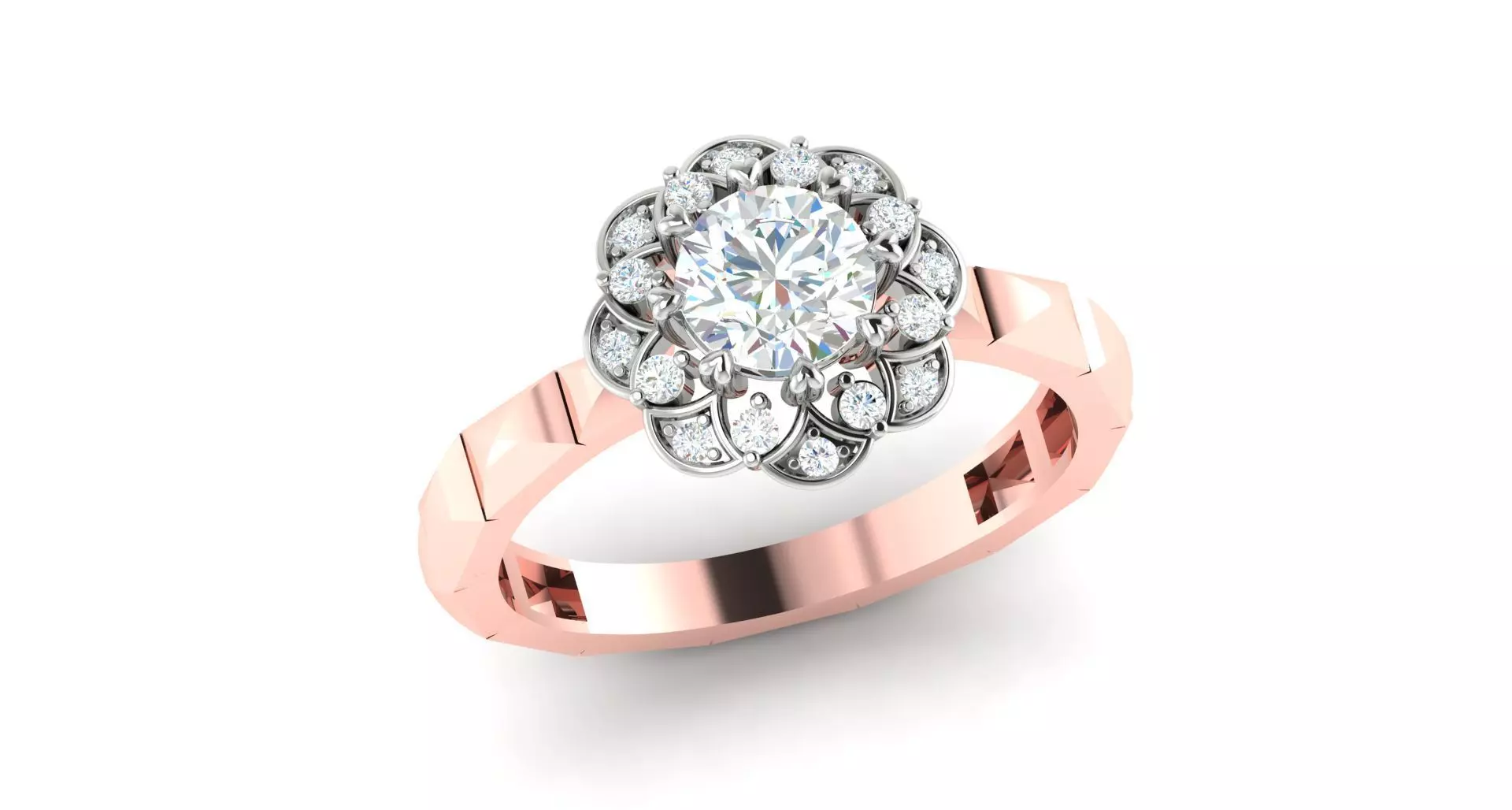 Solitaire ring 3D print model_0