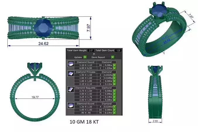 Solitaire ring 3D print model