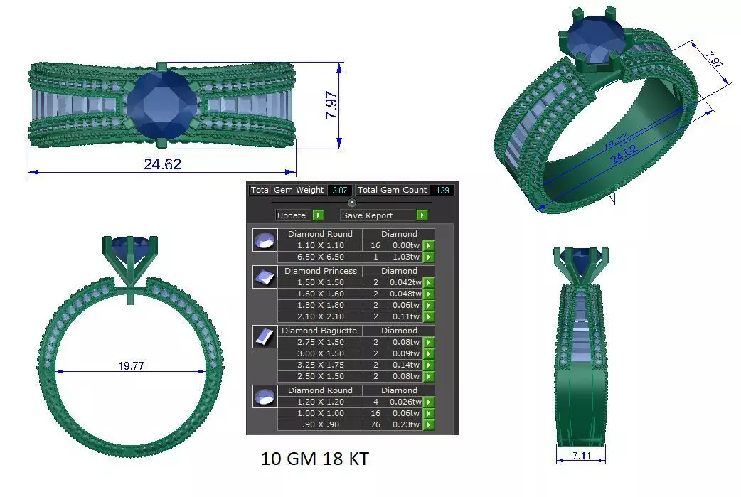 Solitaire ring 3D print model_0