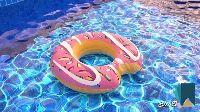 Inflatable Donut Low-poly 3D model