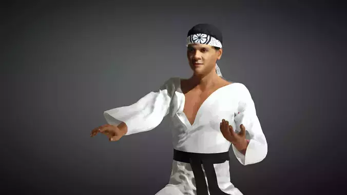Cobra Kai Daniel LaRusso Low-poly 3D model