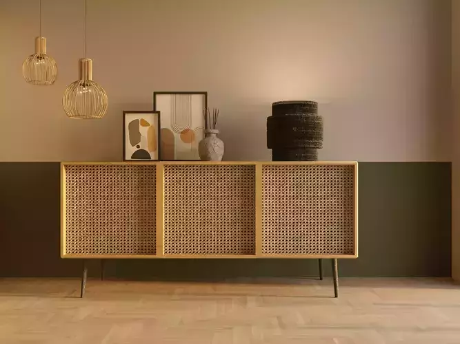 cane table decor interior scene 3D model