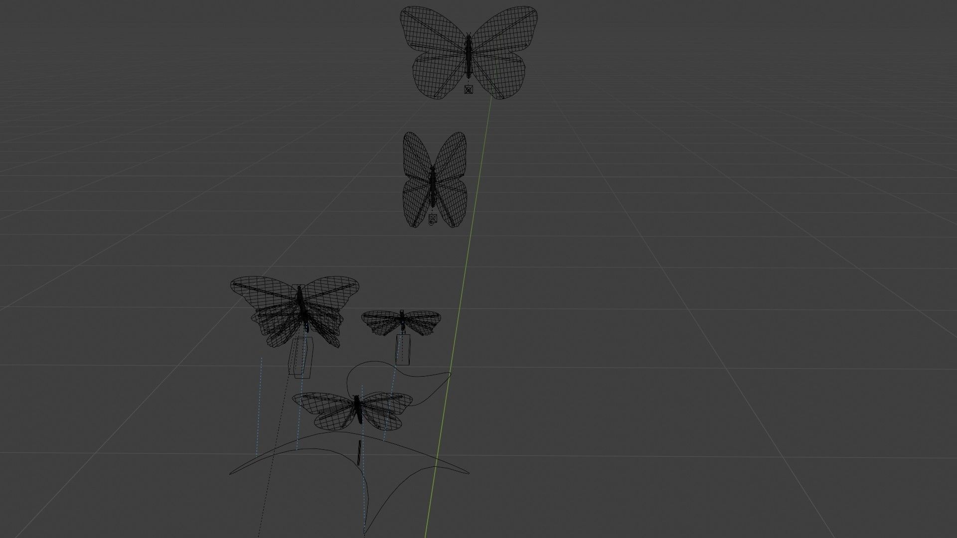 Butterflies Low-poly 3D model_5
