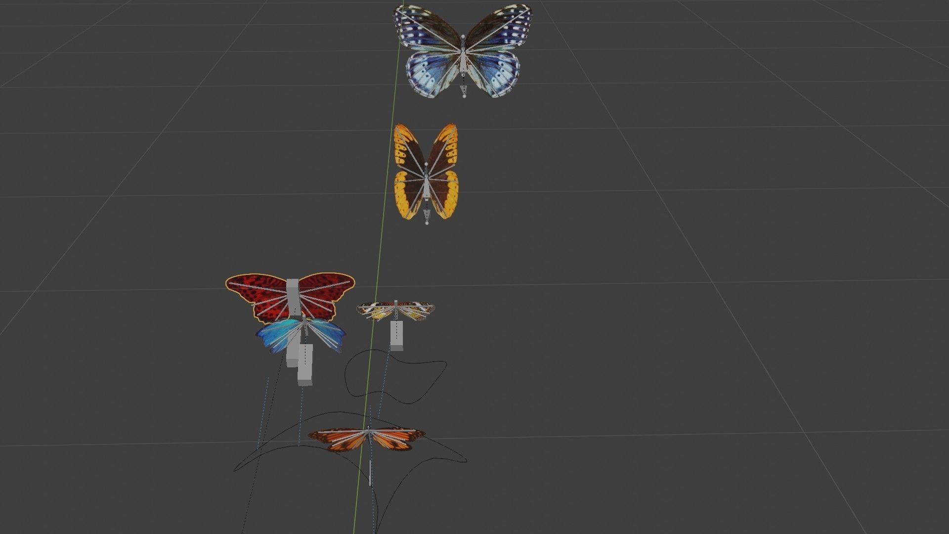 Butterflies Low-poly 3D model_4