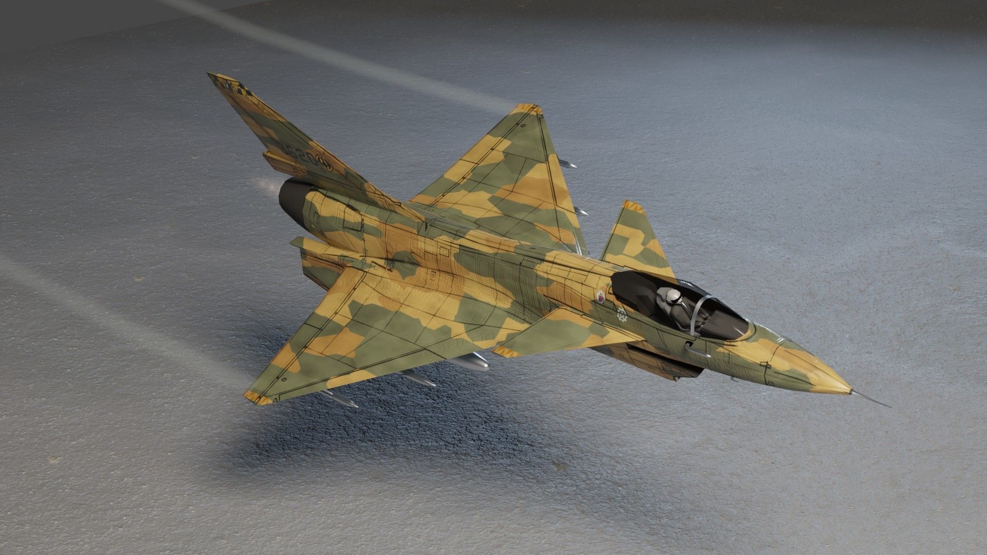 Chengdu J-10 Vigorous Dragon jet fighter Low-poly 3D model_12