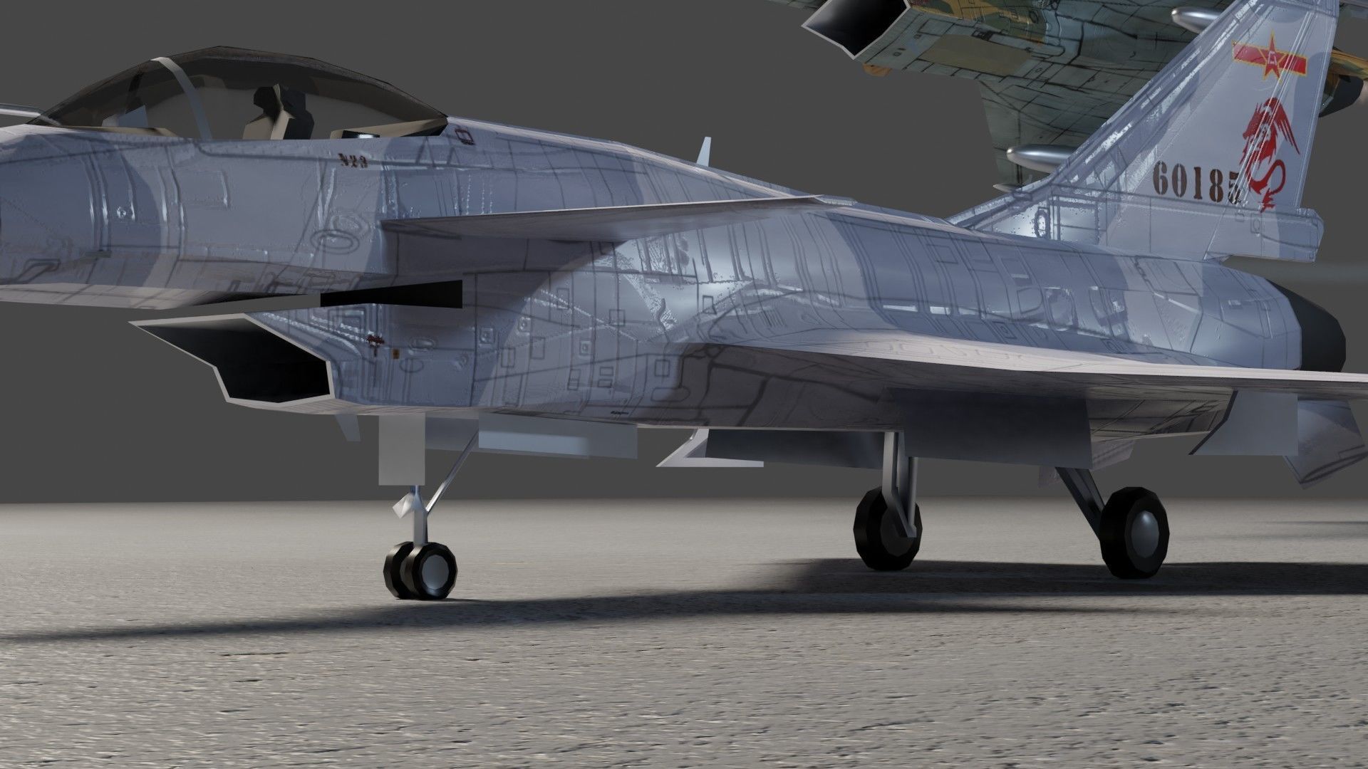 Chengdu J-10 Vigorous Dragon jet fighter Low-poly 3D model_16