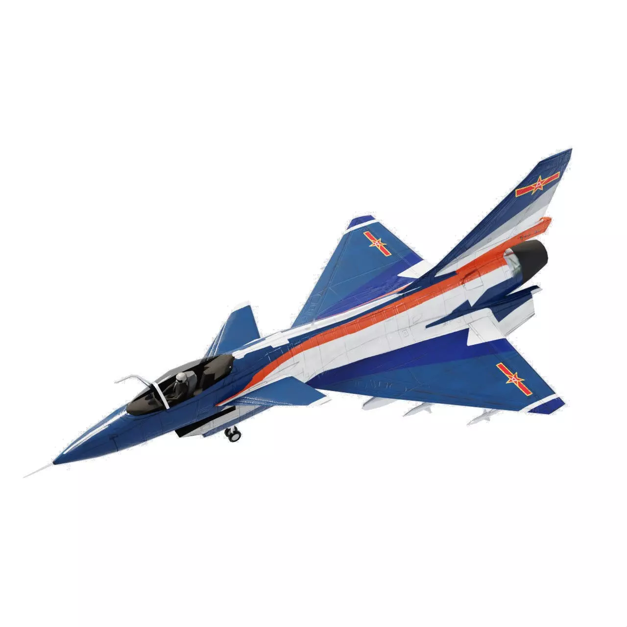 Chengdu J-10 Vigorous Dragon jet fighter Low-poly 3D model_0