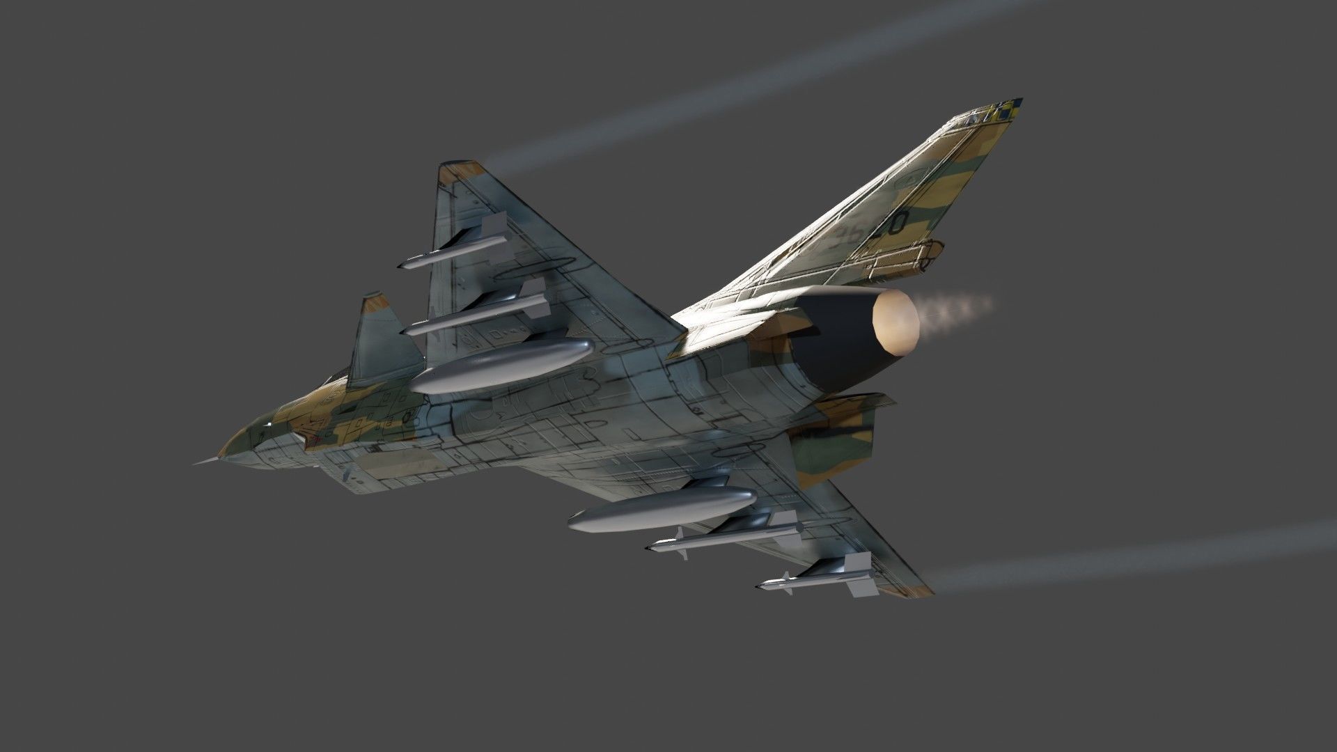 Chengdu J-10 Vigorous Dragon jet fighter Low-poly 3D model_13