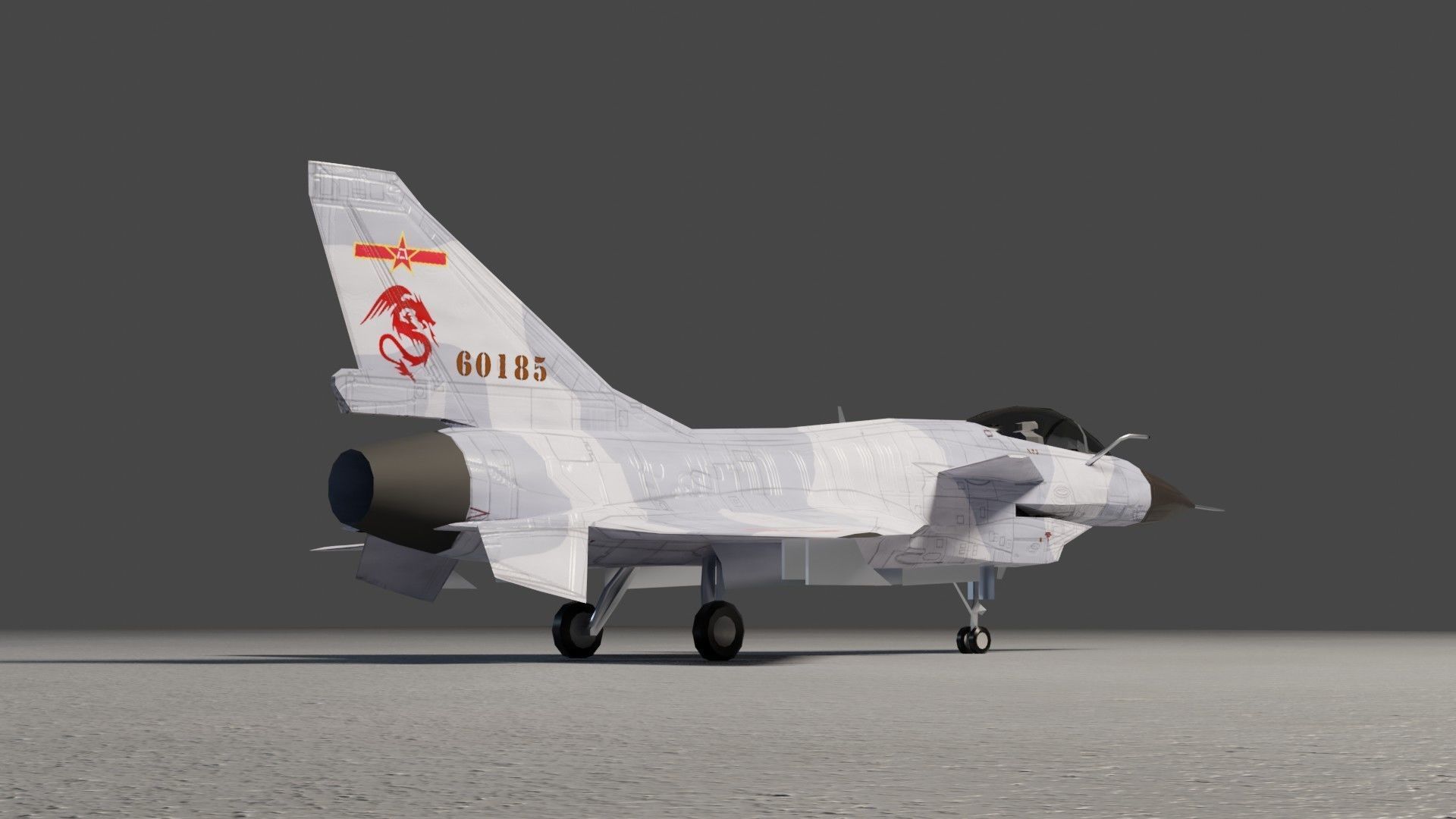 Chengdu J-10 Vigorous Dragon jet fighter Low-poly 3D model_9