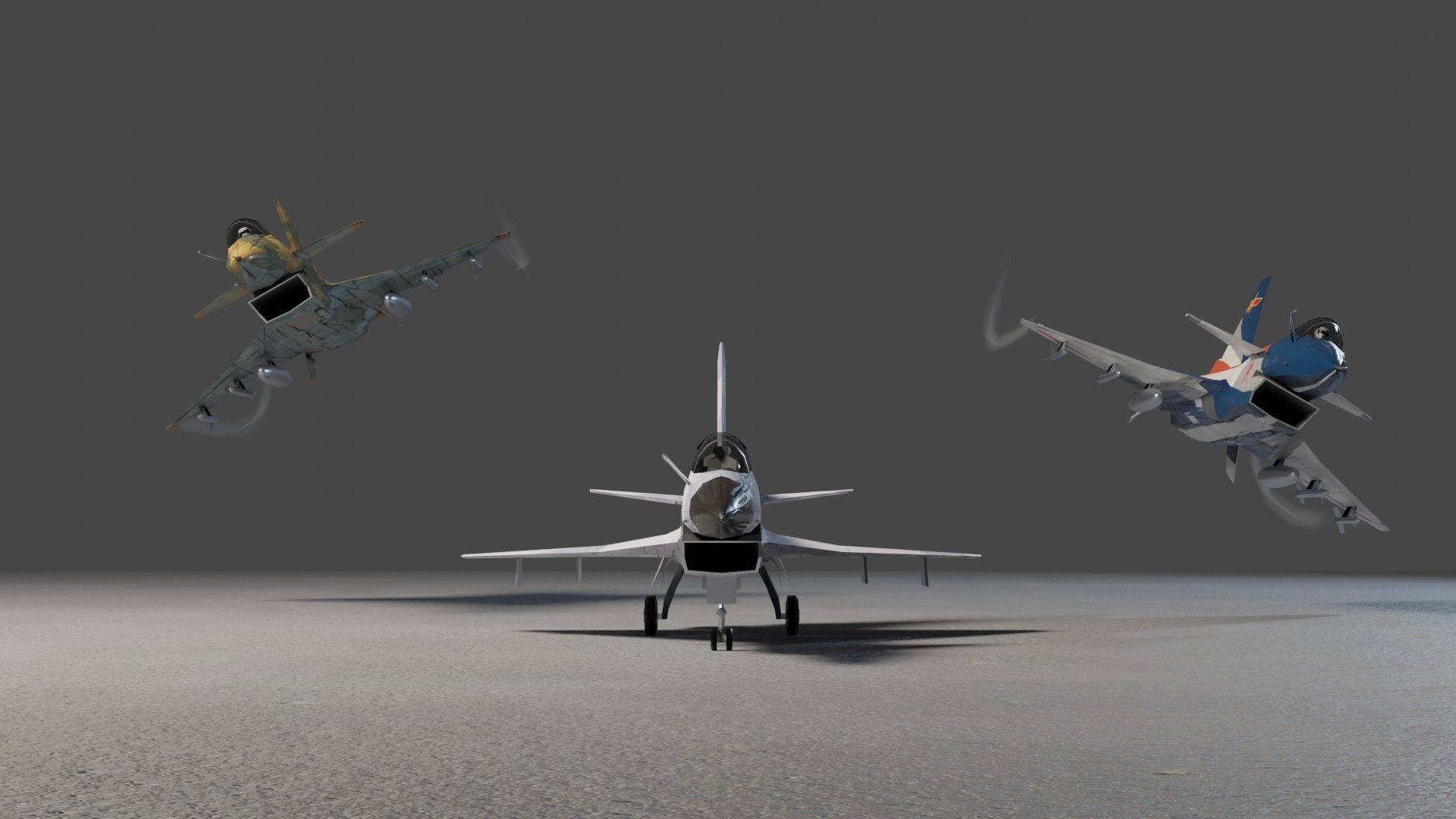 Chengdu J-10 Vigorous Dragon jet fighter Low-poly 3D model_5