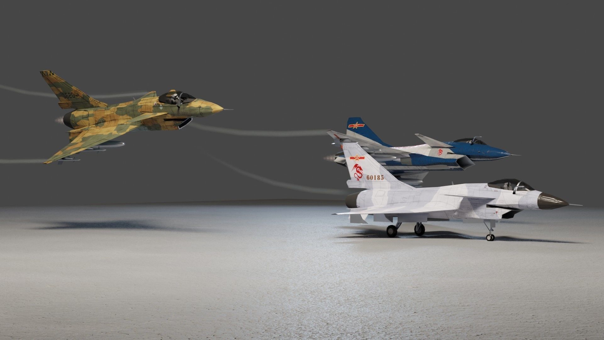 Chengdu J-10 Vigorous Dragon jet fighter Low-poly 3D model_4