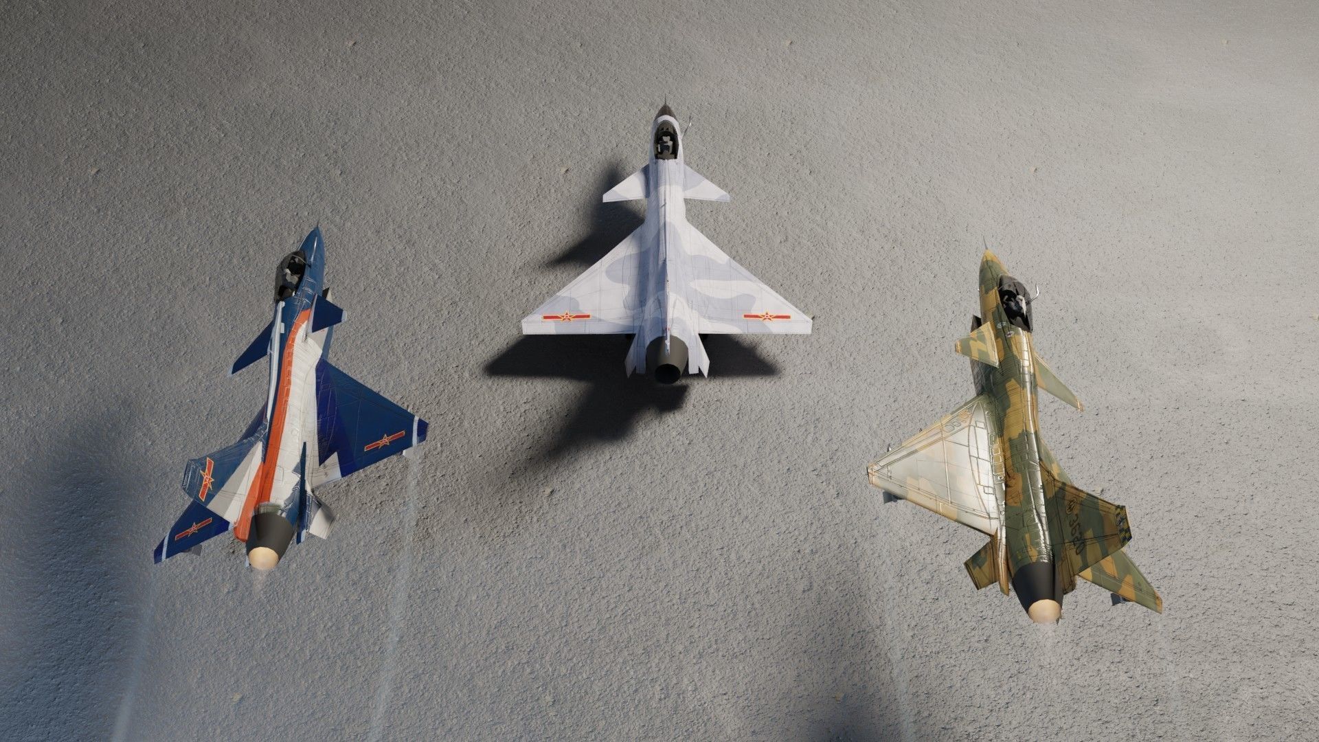 Chengdu J-10 Vigorous Dragon jet fighter Low-poly 3D model_2