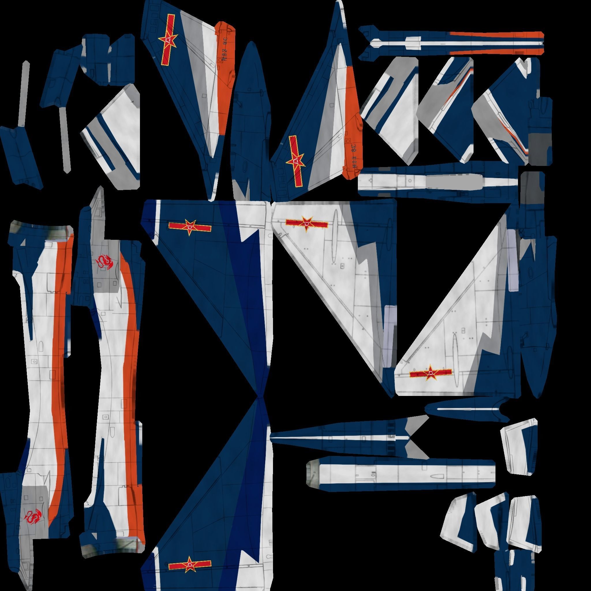 Chengdu J-10 Vigorous Dragon jet fighter Low-poly 3D model_18