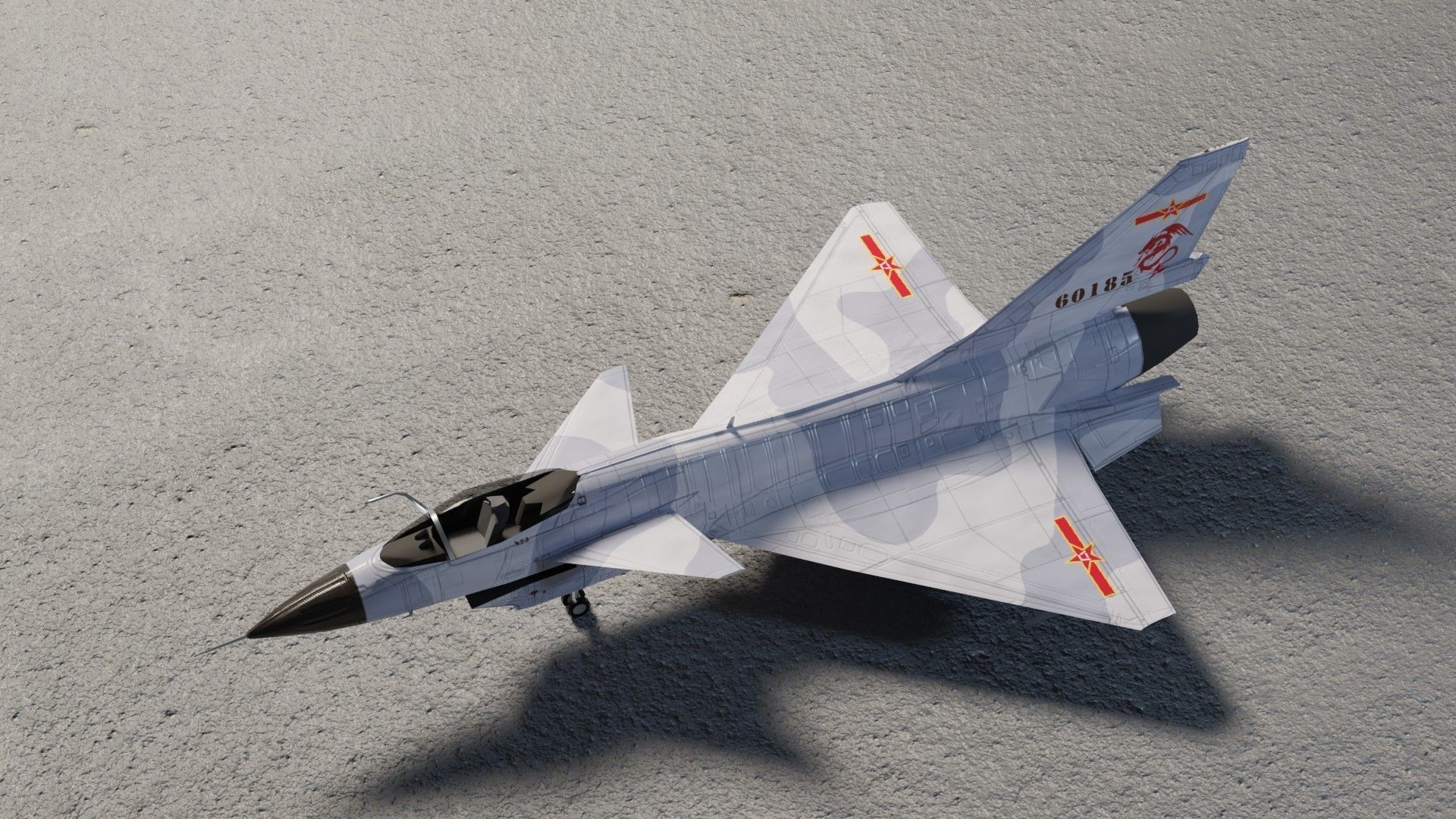 Chengdu J-10 Vigorous Dragon jet fighter Low-poly 3D model_7