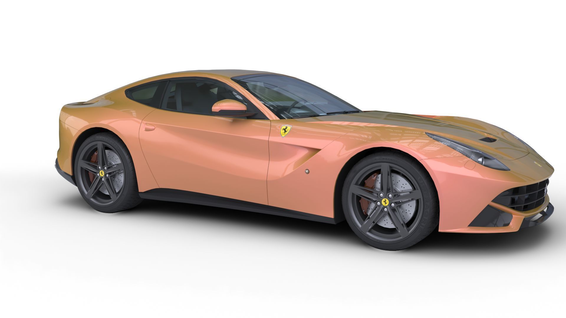 Ferarri F12 Berlinetta Realistic Vehicle with Interior Low-poly 3D model_1