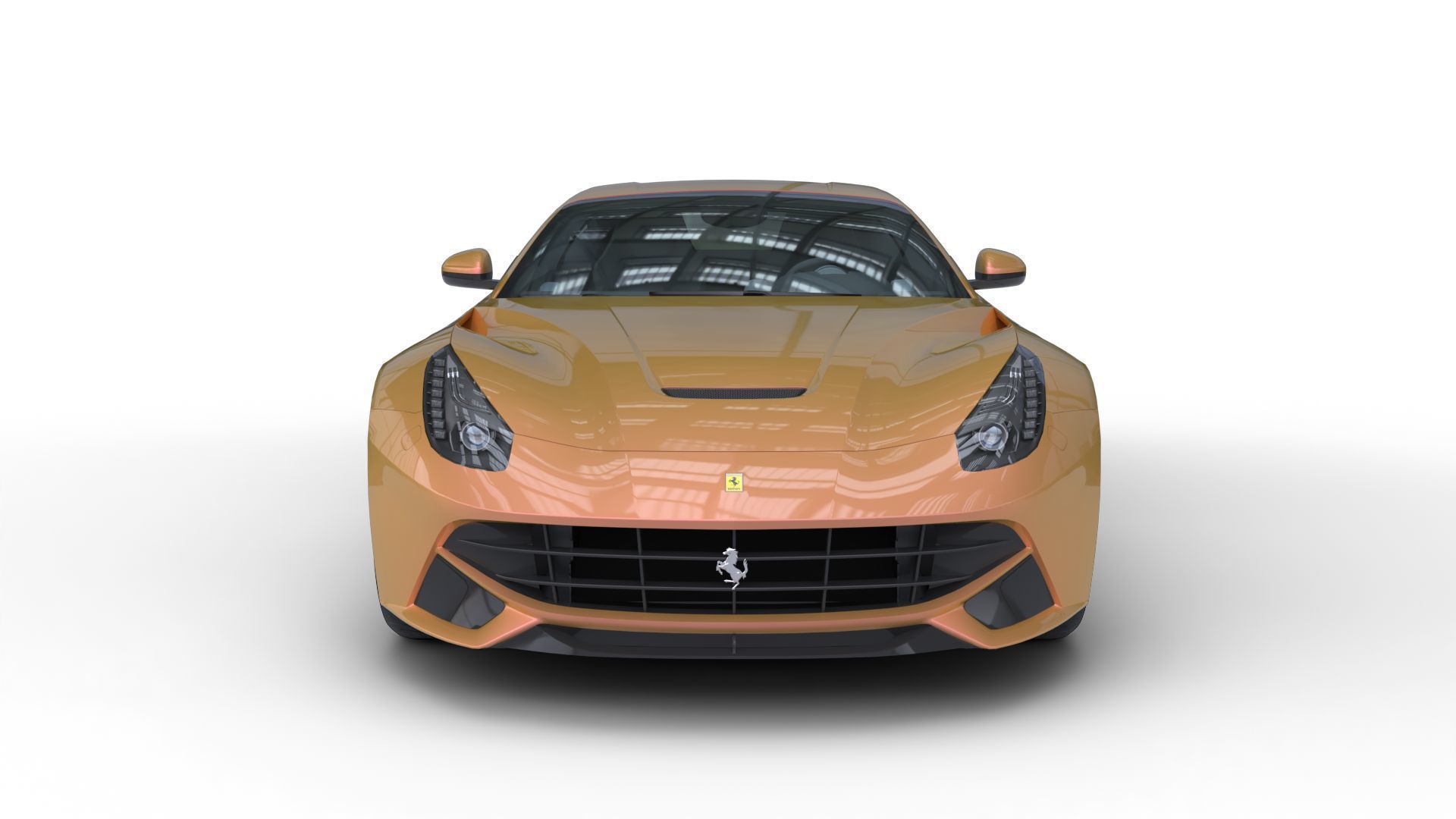 Ferarri F12 Berlinetta Realistic Vehicle with Interior Low-poly 3D model_2