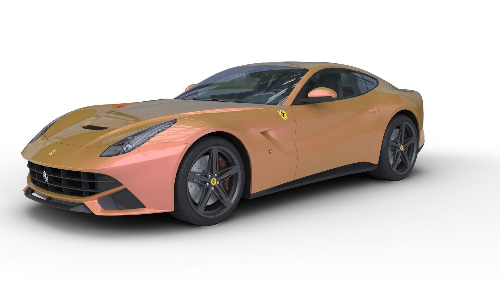 Ferarri F12 Berlinetta Realistic Vehicle with Interior Low-poly 3D model_9