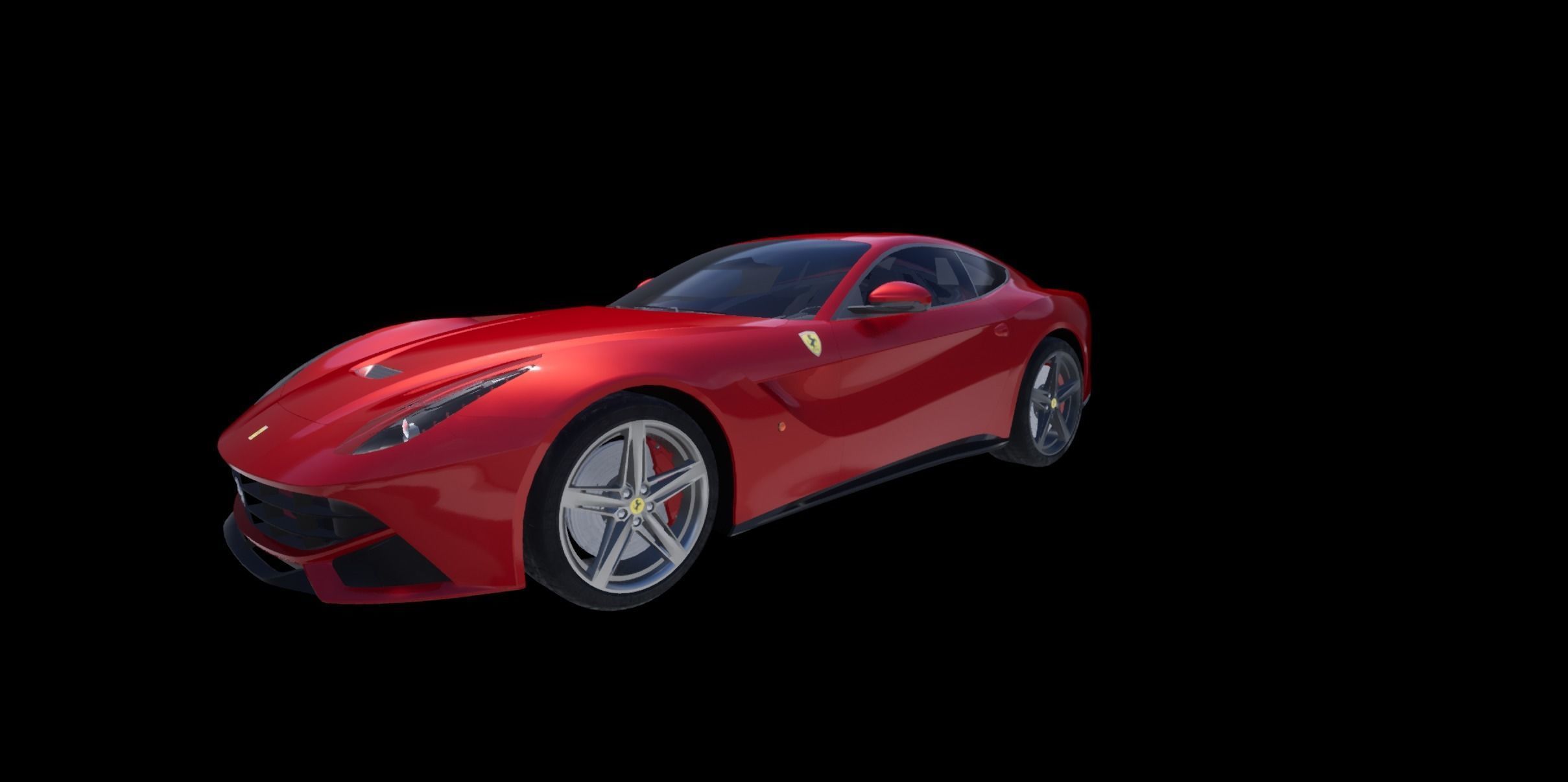 Ferarri F12 Berlinetta Realistic Vehicle with Interior Low-poly 3D model_16