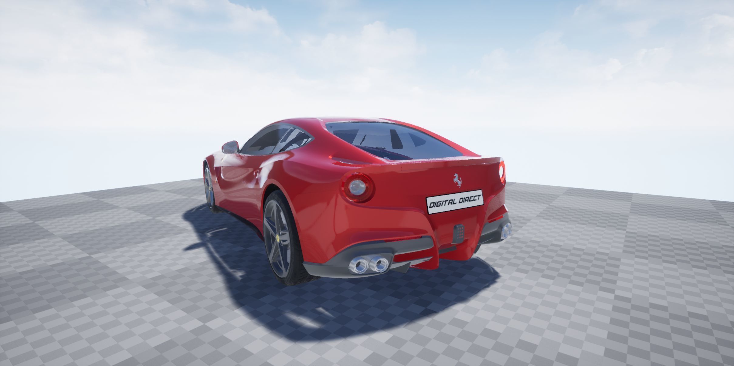 Ferarri F12 Berlinetta Realistic Vehicle with Interior Low-poly 3D model_22