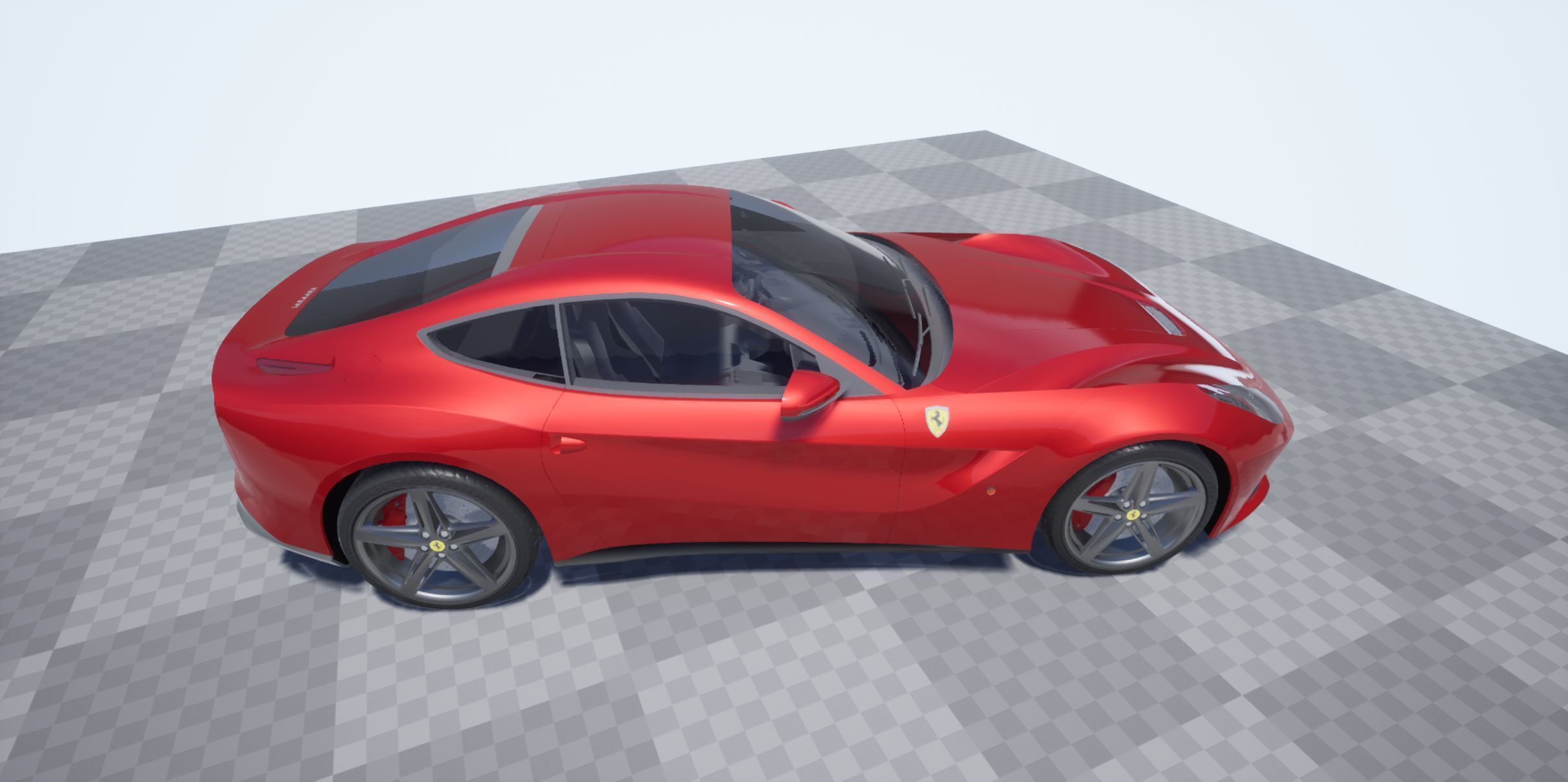 Ferarri F12 Berlinetta Realistic Vehicle with Interior Low-poly 3D model_23