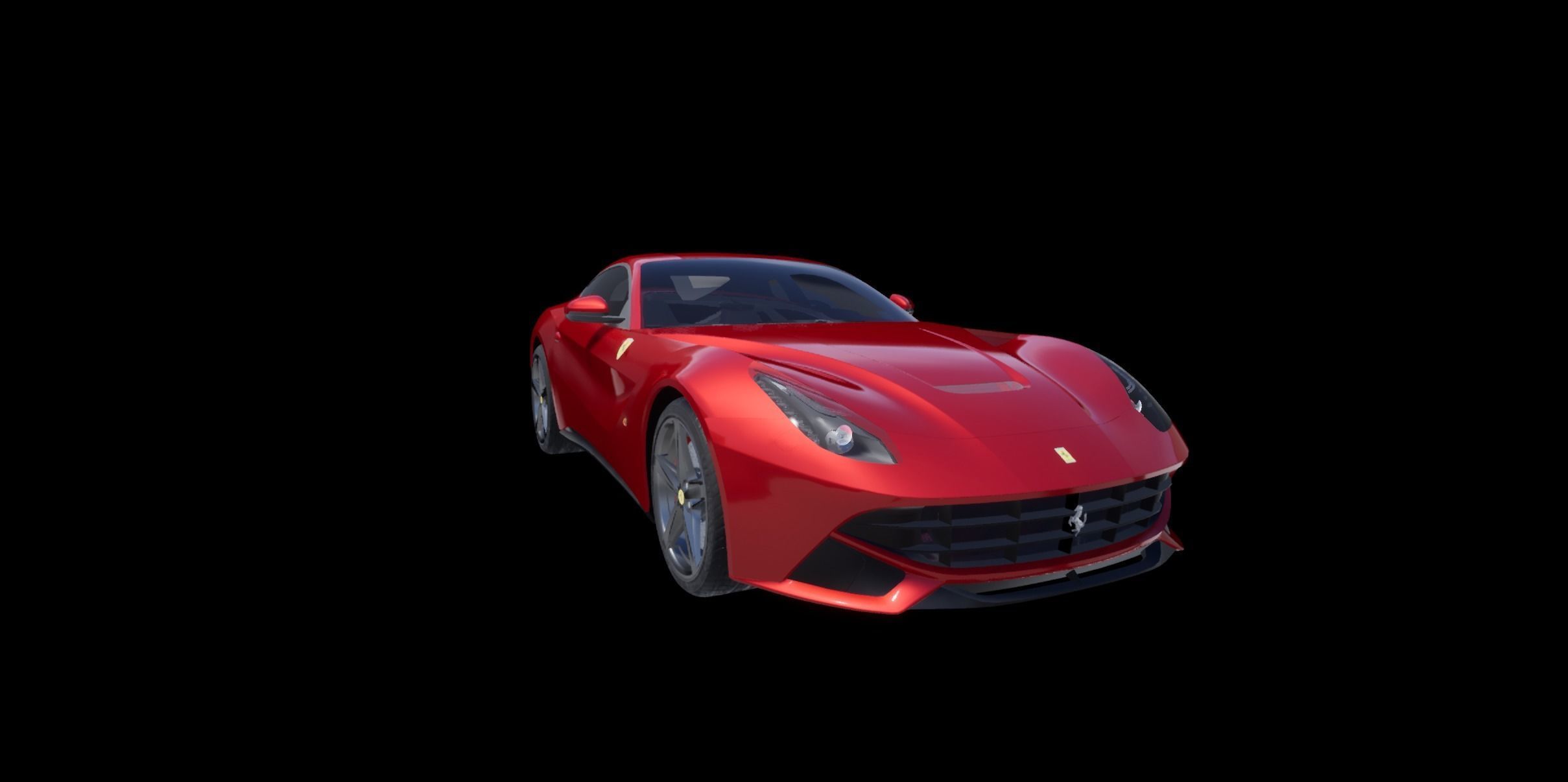 Ferarri F12 Berlinetta Realistic Vehicle with Interior Low-poly 3D model_12