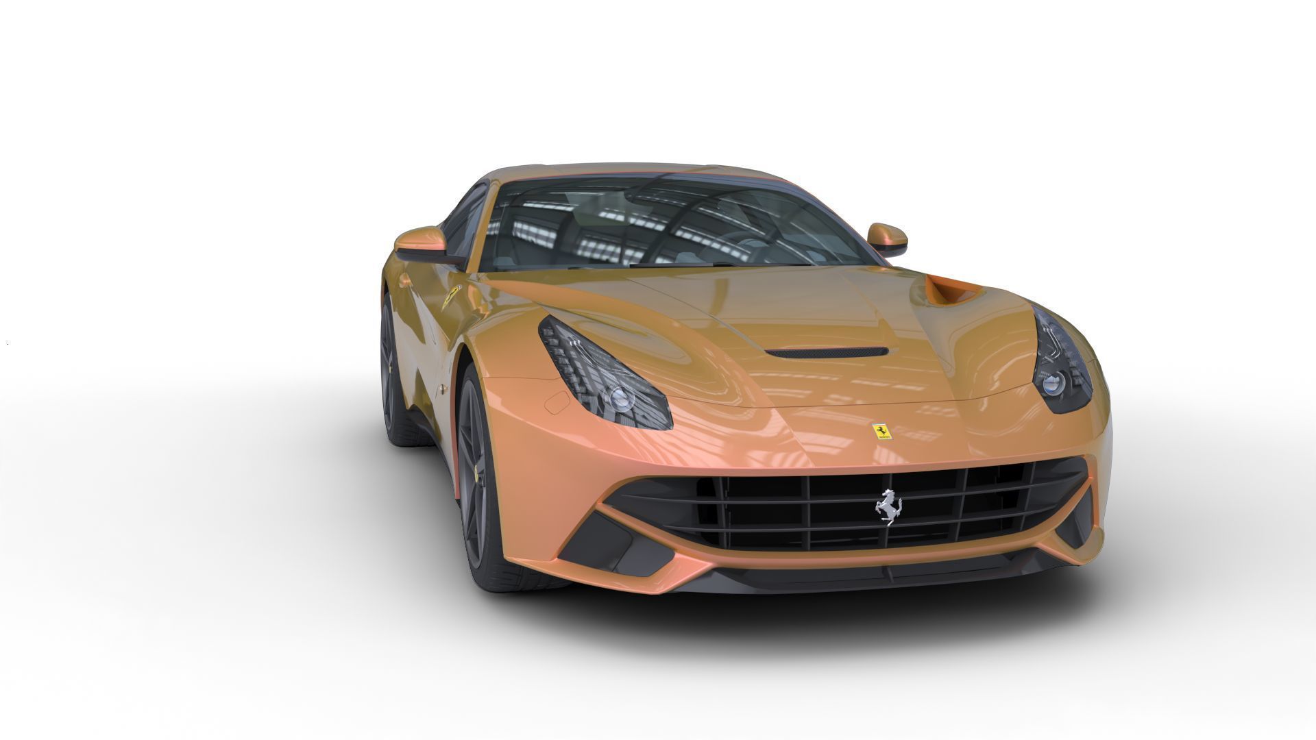 Ferarri F12 Berlinetta Realistic Vehicle with Interior Low-poly 3D model_4